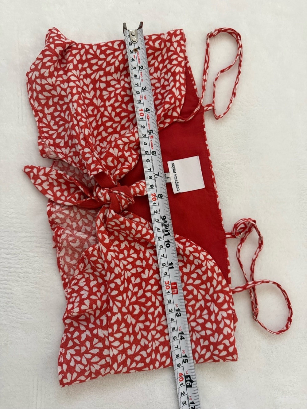 Skylar + Madison Red Floral Tie Front Crop Top & High Low Maxi Skirt Set Small - Picture 6 of 11